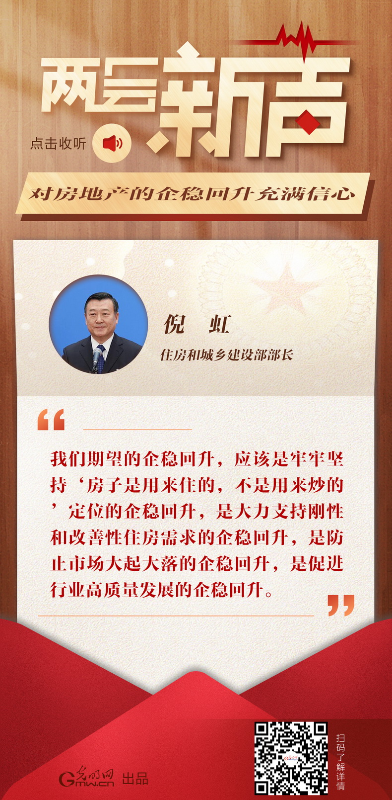 【開局之年看經(jīng)濟(jì)·兩會(huì)新聲】倪虹:對房地產(chǎn)的企穩(wěn)回升充滿信心