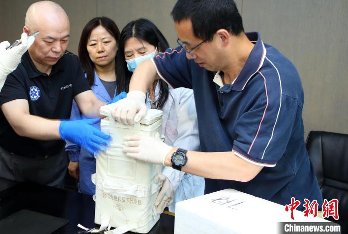 科研人員查看隨神舟十五號返回地面的空間科學(xué)實驗樣品?！≈锌圃嚎臻g應(yīng)用中心 供圖