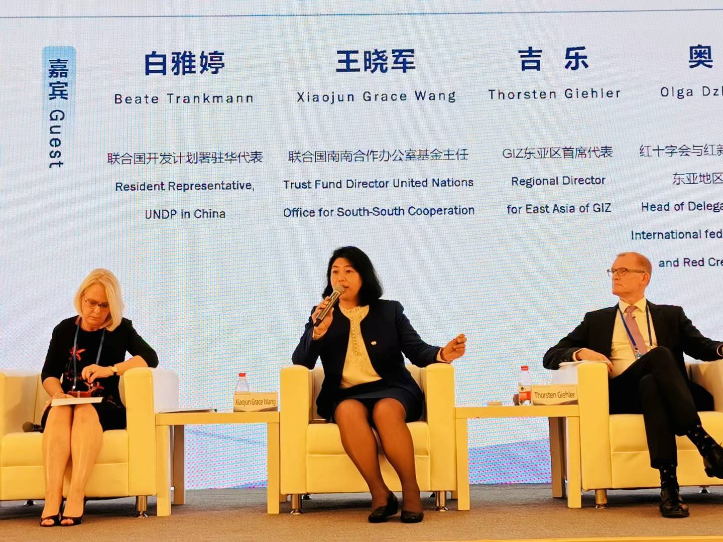 聯(lián)合國南南合作辦公室基金主任王曉軍出席全球共享發(fā)展行動論壇首屆高級別會議分論壇討論。受訪者供圖