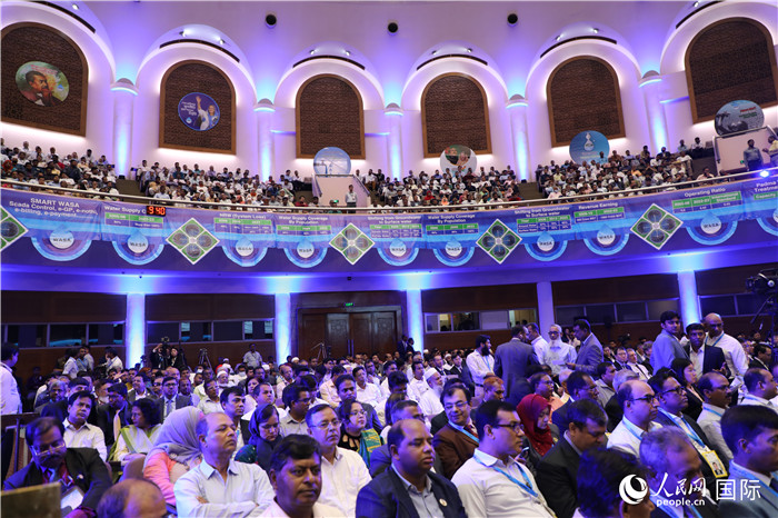 7月13日，達(dá)舍爾甘地污水處理廠項(xiàng)目竣工典禮舉行。人民網(wǎng)記者 孫廣勇攝