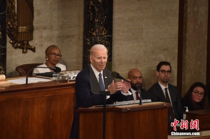 當(dāng)?shù)貢r間2月7日晚，美國總統(tǒng)拜登在國會發(fā)表其任內(nèi)第二次國情咨文演講。圖/<a target='_blank' href='/' _fcksavedurl='/'><p  align=