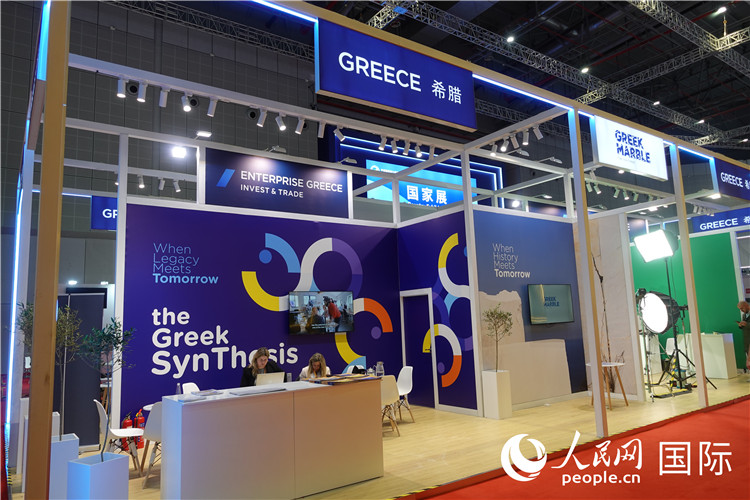 11月7日，國家會展中心（上海）希臘館。人民網(wǎng) 殷韜攝