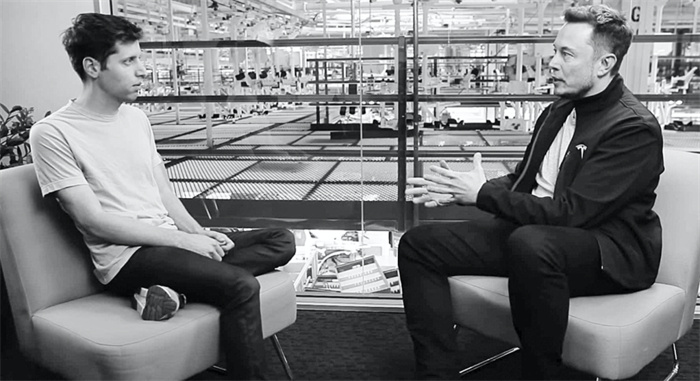 奧特曼與馬斯克的對談。圖源：視頻截圖