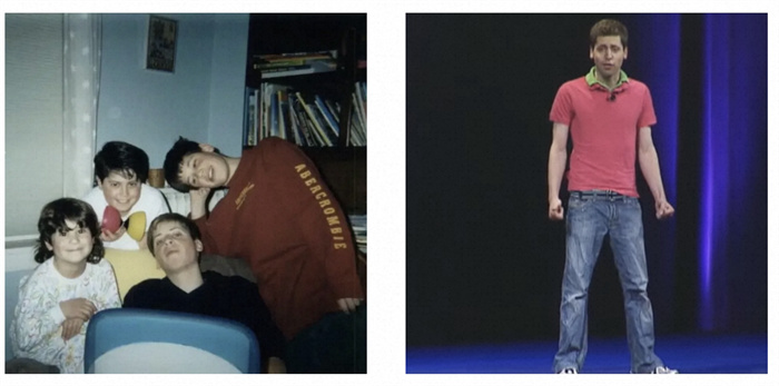 左為童年奧特曼與兄弟姐妹的合影。右為23歲時的奧特曼。圖源：Youtube