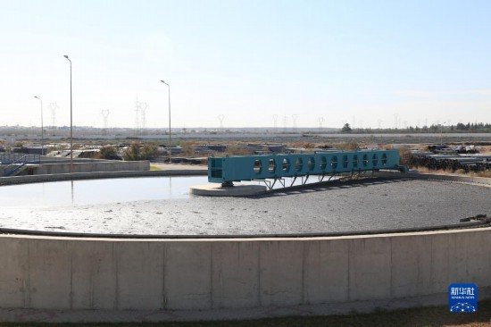 這是11月28日在突尼斯蘇塞市拍攝的中企承接建造的哈姆敦污水處理站一角。新華社記者 黃靈 攝