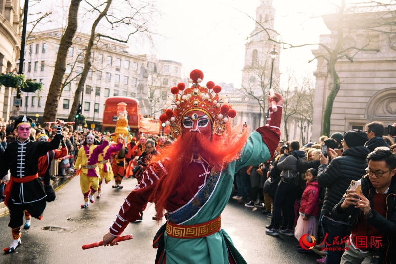 倫敦新春慶典現(xiàn)場(chǎng)。人民網(wǎng) 郭錦標(biāo)、楊浩鵬攝