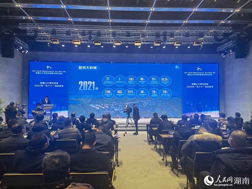 大科城管委會主任羅予武發(fā)布“五個十”項目。人民網(wǎng) 匡瀅攝