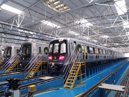 石家莊地鐵二號線列車。 中車齊車集團石家莊公司供圖