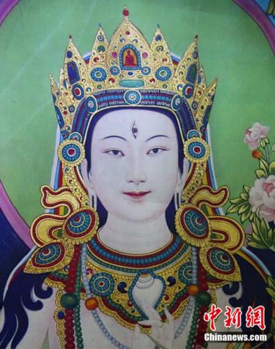 安多強巴繪制的《度母》唐卡。<a target='_blank' href='/'><p  align=