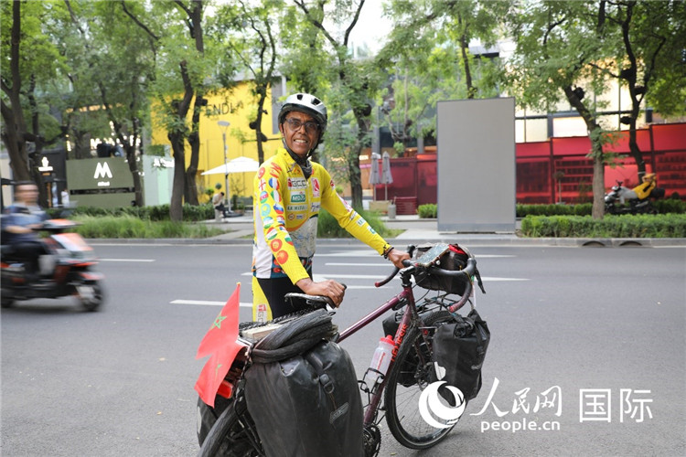 摩洛哥自行車(chē)運(yùn)動(dòng)員卡里姆·穆斯塔。人民網(wǎng)記者 翟轉(zhuǎn)麗攝