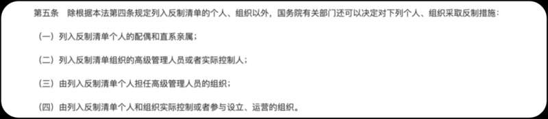《反外國制裁法》明確規(guī)定反制對(duì)象。