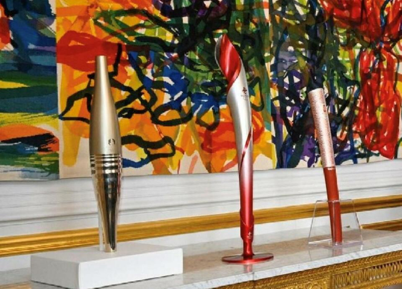 中法元首互贈的奧運火炬。