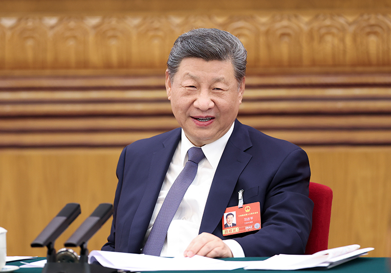 2026年3月5日下午，中共中央總書記、國家主席、中央軍委主席習(xí)近平參加他所在的十四屆全國人大四次會議江蘇代表團審議。