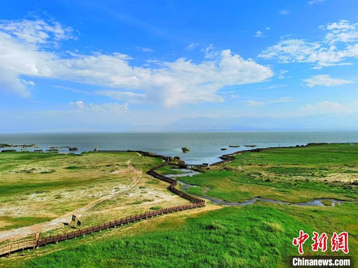 圖為航拍都蘭湖國家濕地公園?！∑钤鲚?攝