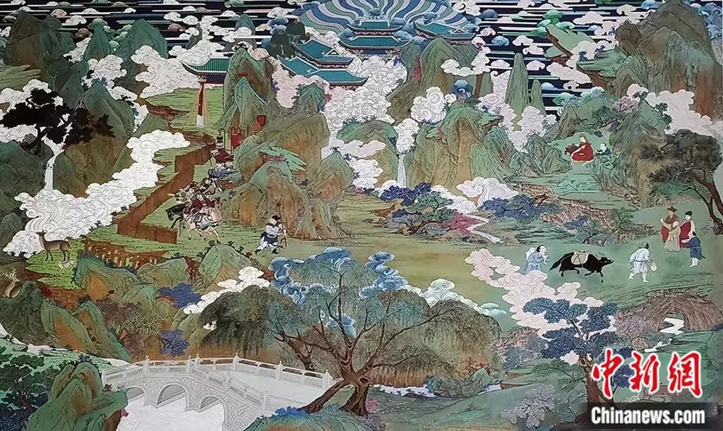 臨摹、補(bǔ)繪的青海瞿曇寺壁畫。受訪者 供圖