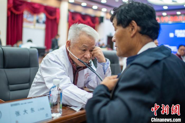 圖為專家團(tuán)隊(duì)在日喀則市開展義診活動?！〉┰雠?攝