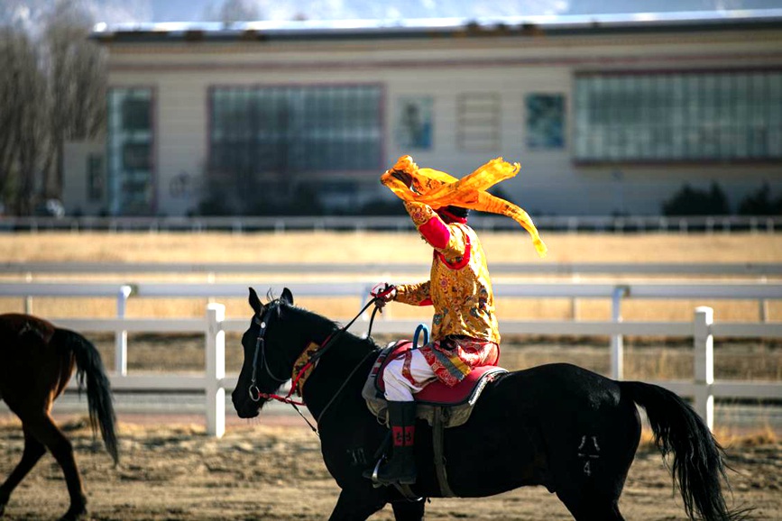 藏歷新年，精彩的馬術表演。張靜攝