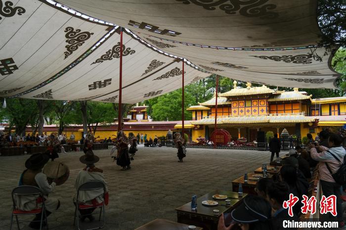 圖為當(dāng)日拉薩羅布林卡?！〗w波 攝