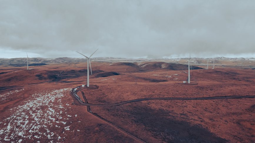 西藏自治區(qū)那曲市色尼區(qū)100兆瓦風(fēng)電。趙清鵬攝