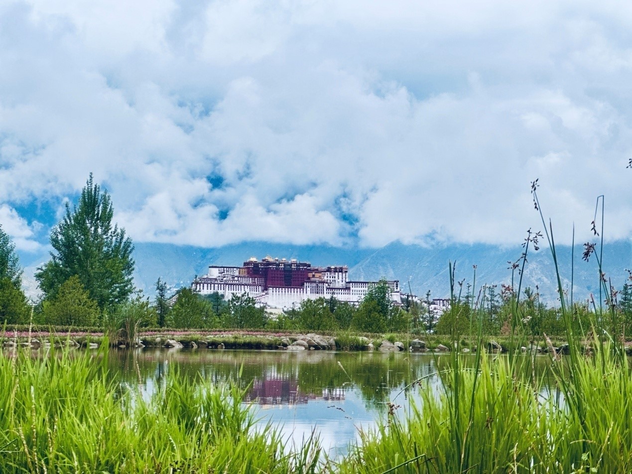 在南山公園遠眺布達拉宮。人民網記者 益西康珠攝