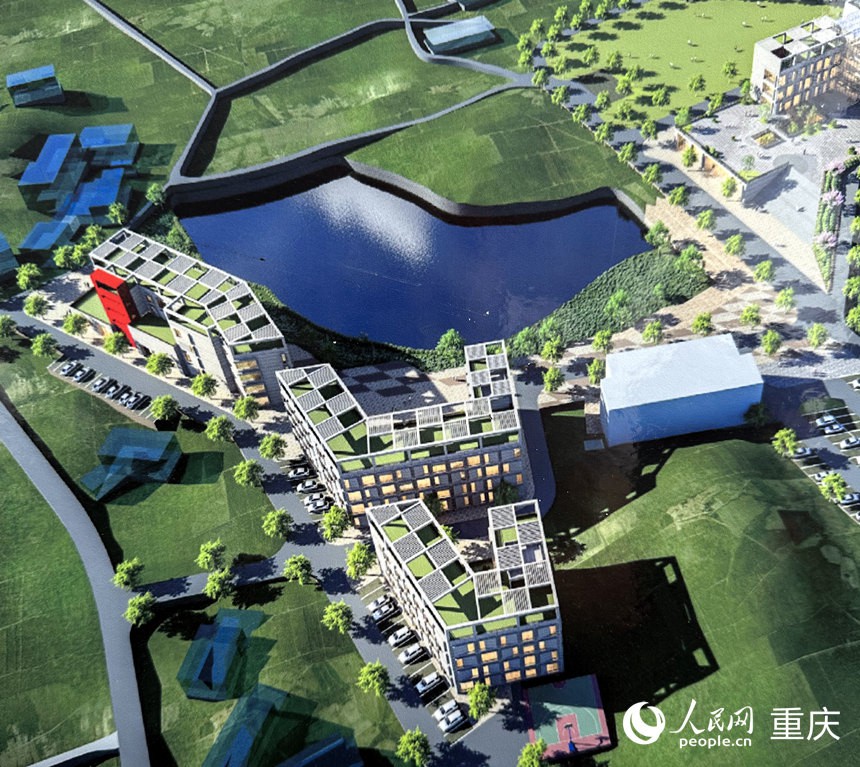 中國農(nóng)業(yè)科學院蔬菜花卉研究所西南研發(fā)中心效果圖。人民網(wǎng)記者 劉政寧攝